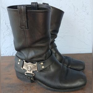 Harley Davidson Eagle Harness Moto Boots Black Men’s 11 Vtg 90s